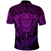 Personalised New Zealand Rugby Polo Shirt Silver Fern All Black Mix Ta Moko Purple Style - Wonder Print Shop