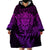 Personalised New Zealand Rugby Wearable Blanket Hoodie Silver Fern All Black Mix Ta Moko Purple Style - Wonder Print Shop