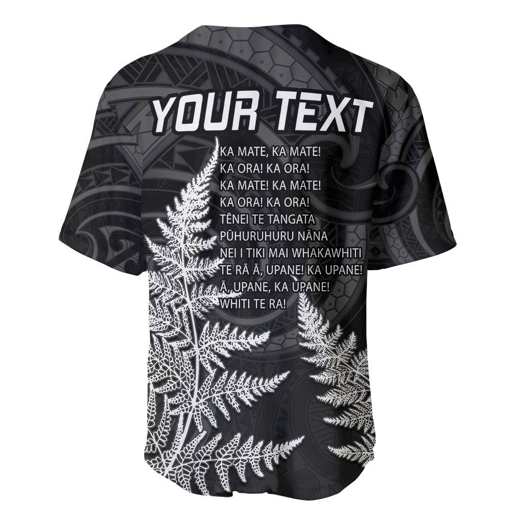 Personalised New Zealand Rugby Baseball Jersey Aotearoa Ka Mate Haka All Black Mix Ta Moko White Style LT9 - Wonder Print Shop