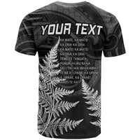 Personalised New Zealand Rugby T Shirt Aotearoa Ka Mate Haka All Black Mix Ta Moko White Style - Wonder Print Shop