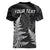 Personalised New Zealand Rugby Women V Neck T Shirt Aotearoa Ka Mate Haka All Black Mix Ta Moko White Style - Wonder Print Shop