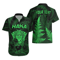 Personalised New Zealand Rugby Hawaiian Shirt Aotearoa Ka Mate Haka All Black Mix Ta Moko Green Style - Wonder Print Shop