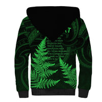 Personalised New Zealand Rugby Sherpa Hoodie Aotearoa Ka Mate Haka All Black Mix Ta Moko Green Style - Wonder Print Shop