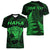 Personalised New Zealand Rugby Women V Neck T Shirt Aotearoa Ka Mate Haka All Black Mix Ta Moko Green Style - Wonder Print Shop