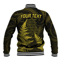 Personalised New Zealand Rugby Baseball Jacket Aotearoa Ka Mate Haka All Black Mix Ta Moko Gold Style LT9 - Wonder Print Shop