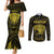 personalised-new-zealand-rugby-couples-matching-mermaid-dress-and-long-sleeve-button-shirts-aotearoa-ka-mate-haka-all-black-mix-ta-moko-gold-style