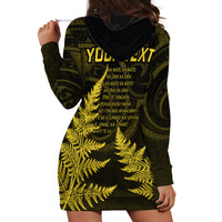 Personalised New Zealand Rugby Hoodie Dress Aotearoa Ka Mate Haka All Black Mix Ta Moko Gold Style - Wonder Print Shop