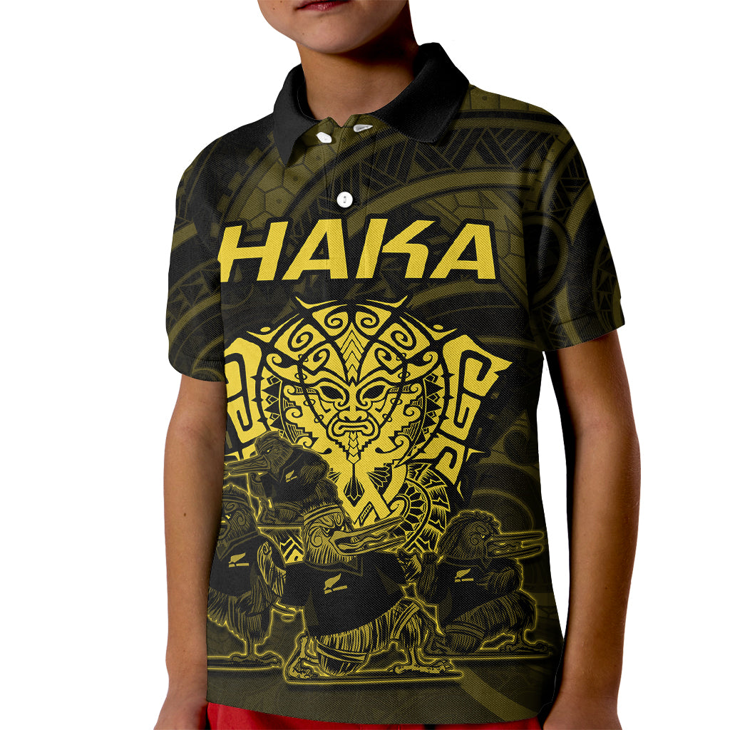 personalised-new-zealand-rugby-kid-polo-shirt-aotearoa-ka-mate-haka-all-black-mix-ta-moko-gold-style