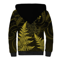 Personalised New Zealand Rugby Sherpa Hoodie Aotearoa Ka Mate Haka All Black Mix Ta Moko Gold Style - Wonder Print Shop