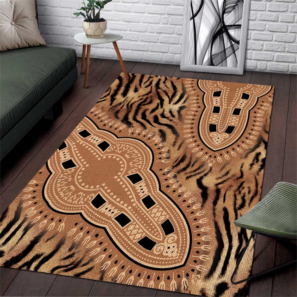 Africa Tiger Mix Dashiki Tribal Pattern Area Rug LT9 - Wonder Print Shop