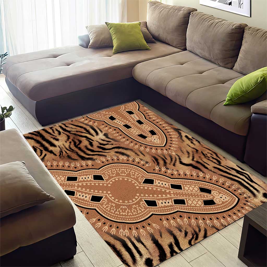 Africa Tiger Mix Dashiki Tribal Pattern Area Rug LT9 - Wonder Print Shop