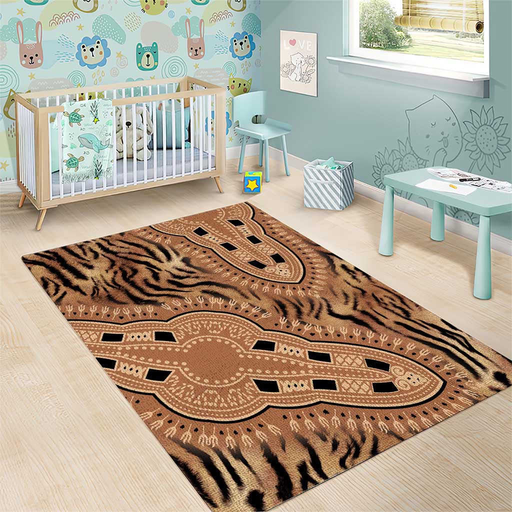 Africa Tiger Mix Dashiki Tribal Pattern Area Rug LT9 - Wonder Print Shop