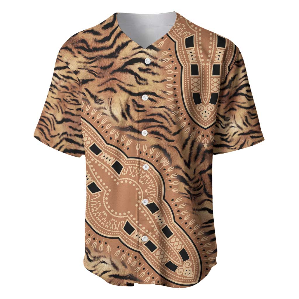 Africa Tiger Mix Dashiki Tribal Pattern Baseball Jersey LT9 - Wonder Print Shop