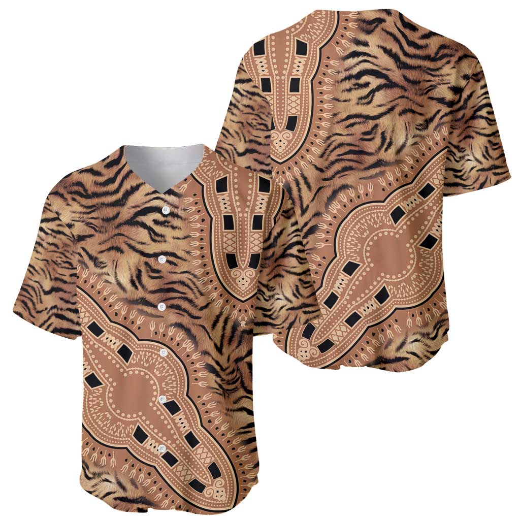 Africa Tiger Mix Dashiki Tribal Pattern Baseball Jersey LT9 - Wonder Print Shop