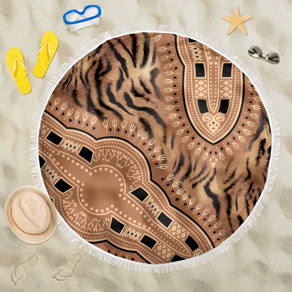Africa Tiger Mix Dashiki Tribal Pattern Beach Blanket LT9 - Wonder Print Shop