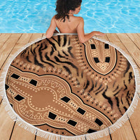 Africa Tiger Mix Dashiki Tribal Pattern Beach Blanket LT9 - Wonder Print Shop