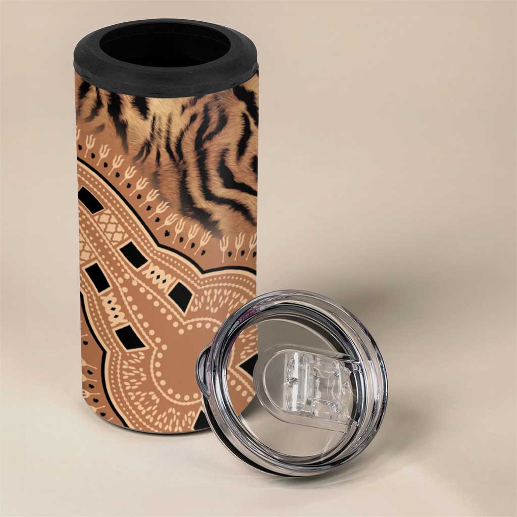Africa Tiger Mix Dashiki Tribal Pattern 4 in 1 Can Cooler Tumbler LT9 - Wonder Print Shop