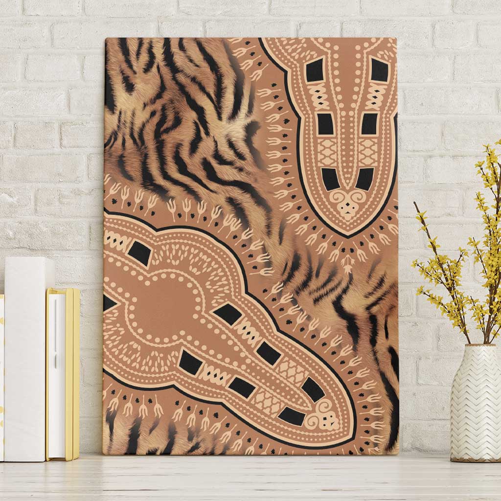 Africa Tiger Mix Dashiki Tribal Pattern Canvas Wall Art LT9 - Wonder Print Shop
