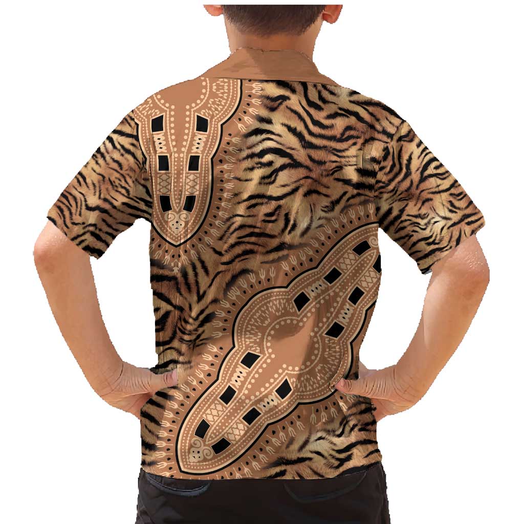 Africa Tiger Mix Dashiki Tribal Pattern Family Matching Mermaid Dress and Hawaiian Shirt LT9 - Wonder Print Shop