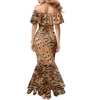 Africa Tiger Mix Dashiki Tribal Pattern Family Matching Mermaid Dress and Hawaiian Shirt LT9 - Wonder Print Shop