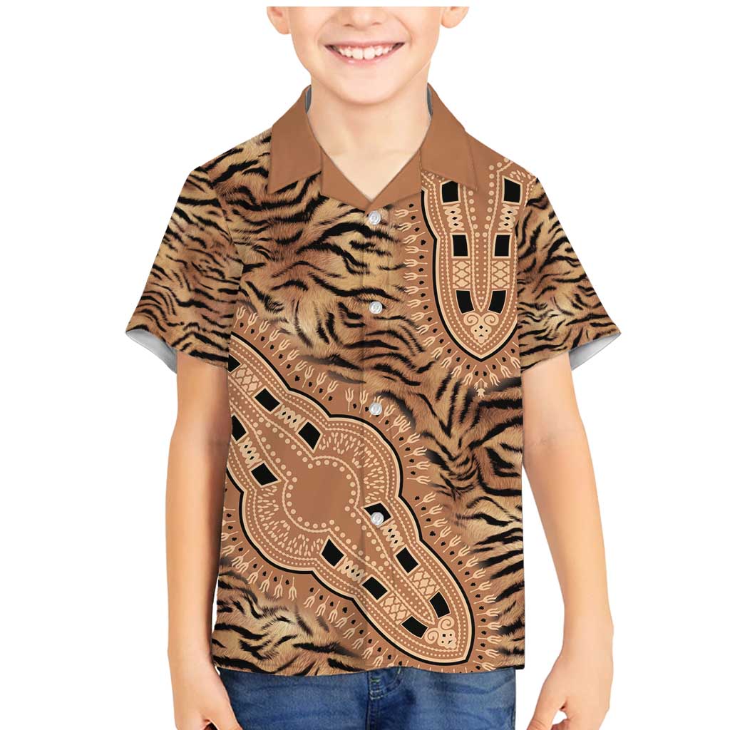 Africa Tiger Mix Dashiki Tribal Pattern Family Matching Mermaid Dress and Hawaiian Shirt LT9 - Wonder Print Shop