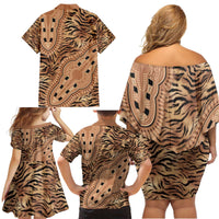 Africa Tiger Mix Dashiki Tribal Pattern Family Matching Off Shoulder Short Dress and Hawaiian Shirt LT9 - Wonder Print Shop