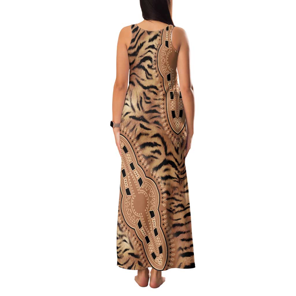 Africa Tiger Mix Dashiki Tribal Pattern Family Matching Tank Maxi Dress and Hawaiian Shirt - Wonder Print Shop
