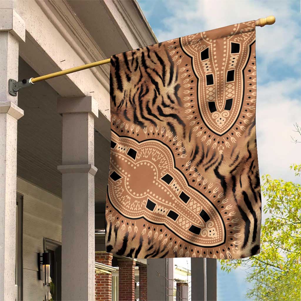 Africa Tiger Mix Dashiki Tribal Pattern Garden Flag - Wonder Print Shop