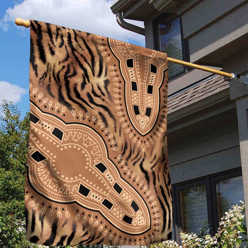 Africa Tiger Mix Dashiki Tribal Pattern Garden Flag - Wonder Print Shop