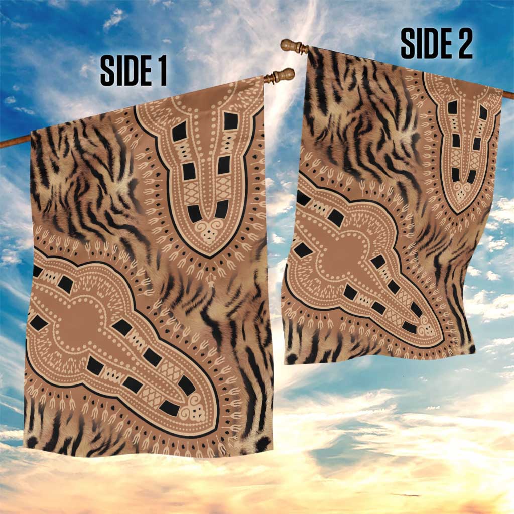 Africa Tiger Mix Dashiki Tribal Pattern Garden Flag - Wonder Print Shop