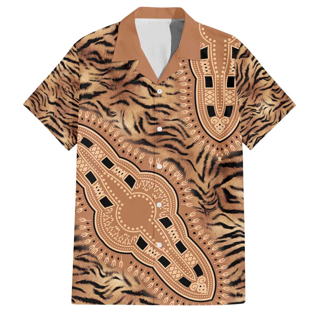 Africa Tiger Mix Dashiki Tribal Pattern Hawaiian Shirt - Wonder Print Shop