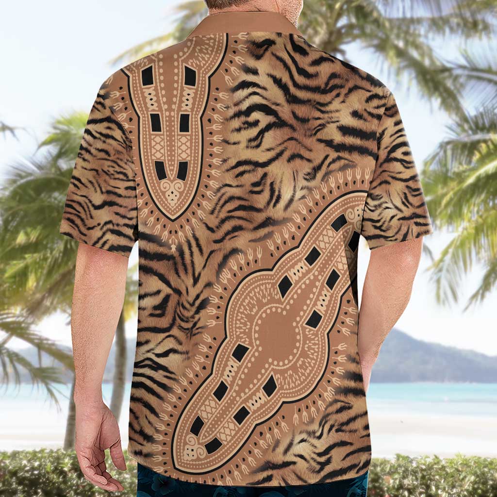Africa Tiger Mix Dashiki Tribal Pattern Hawaiian Shirt - Wonder Print Shop