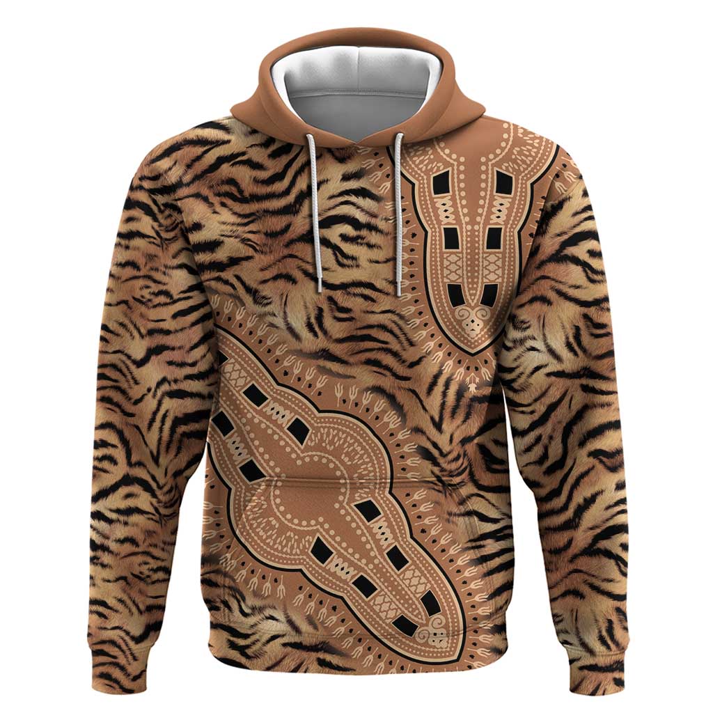 Africa Tiger Mix Dashiki Tribal Pattern Hoodie - Wonder Print Shop
