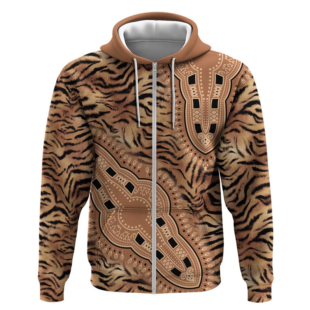 Africa Tiger Mix Dashiki Tribal Pattern Hoodie - Wonder Print Shop