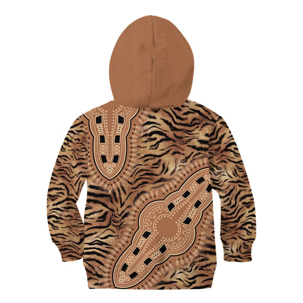 Africa Tiger Mix Dashiki Tribal Pattern Kid Hoodie - Wonder Print Shop