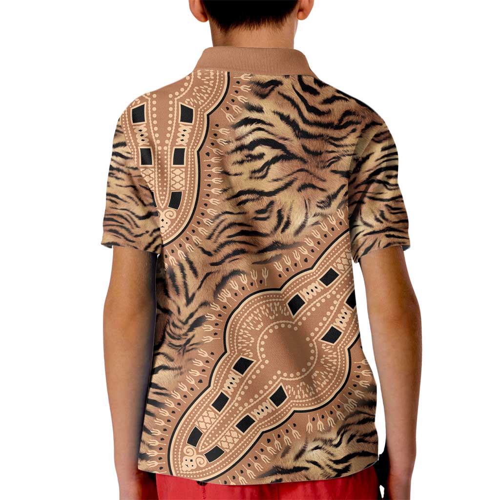 Africa Tiger Mix Dashiki Tribal Pattern Kid Polo Shirt - Wonder Print Shop