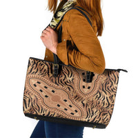 Africa Tiger Mix Dashiki Tribal Pattern Leather Tote Bag - Wonder Print Shop