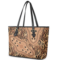 Africa Tiger Mix Dashiki Tribal Pattern Leather Tote Bag - Wonder Print Shop