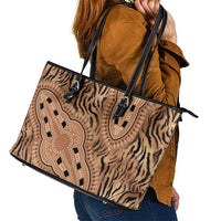 Africa Tiger Mix Dashiki Tribal Pattern Leather Tote Bag - Wonder Print Shop