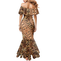 Africa Tiger Mix Dashiki Tribal Pattern Mermaid Dress - Wonder Print Shop