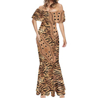 Africa Tiger Mix Dashiki Tribal Pattern Mermaid Dress - Wonder Print Shop