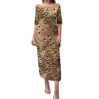 Africa Tiger Mix Dashiki Tribal Pattern Puletasi - Wonder Print Shop