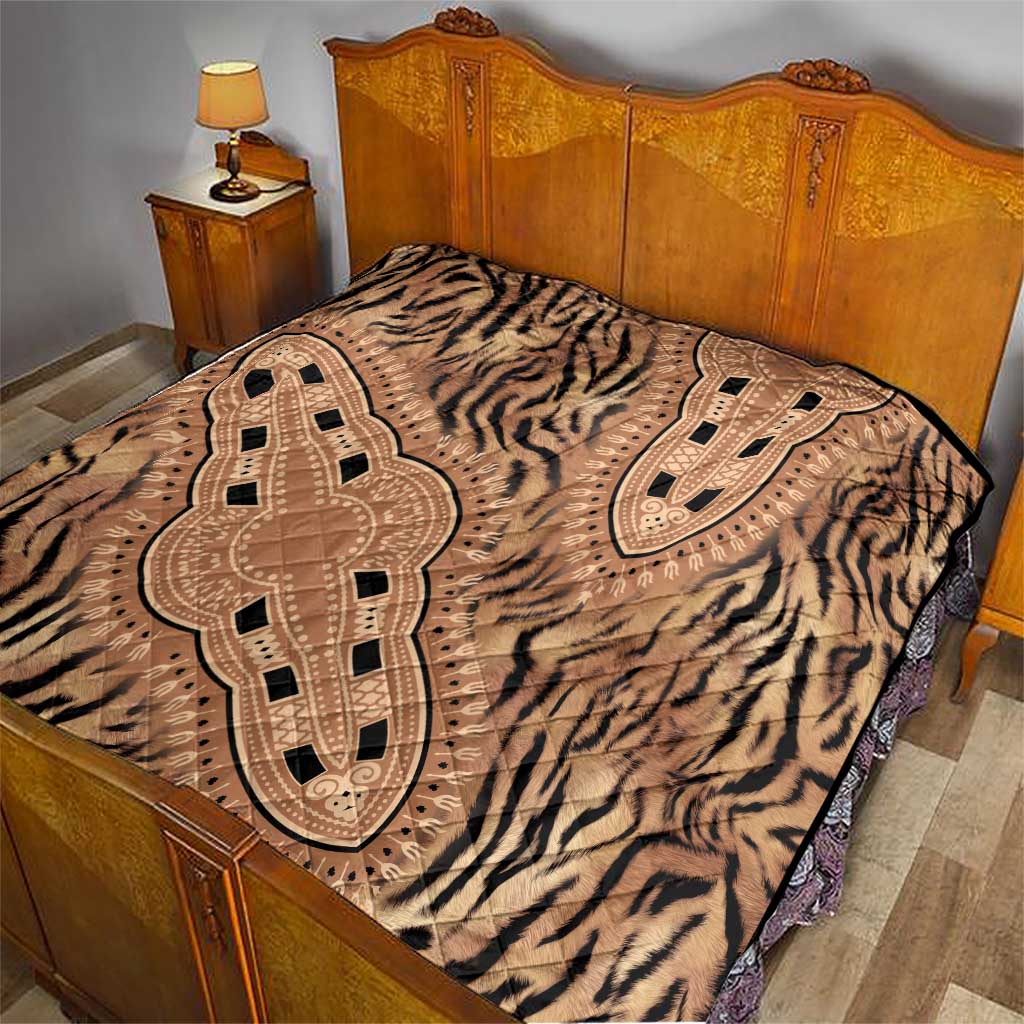 Africa Tiger Mix Dashiki Tribal Pattern Quilt - Wonder Print Shop