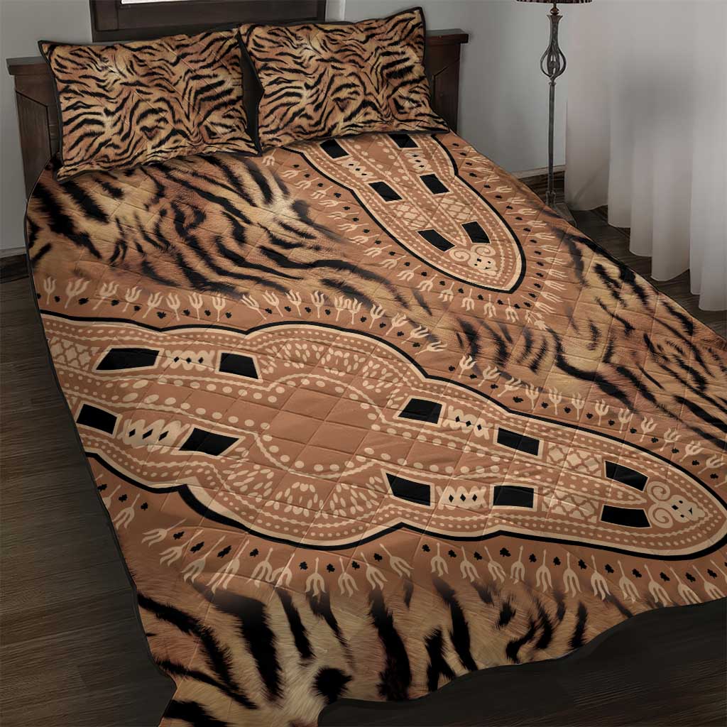 Africa Tiger Mix Dashiki Tribal Pattern Quilt Bed Set - Wonder Print Shop