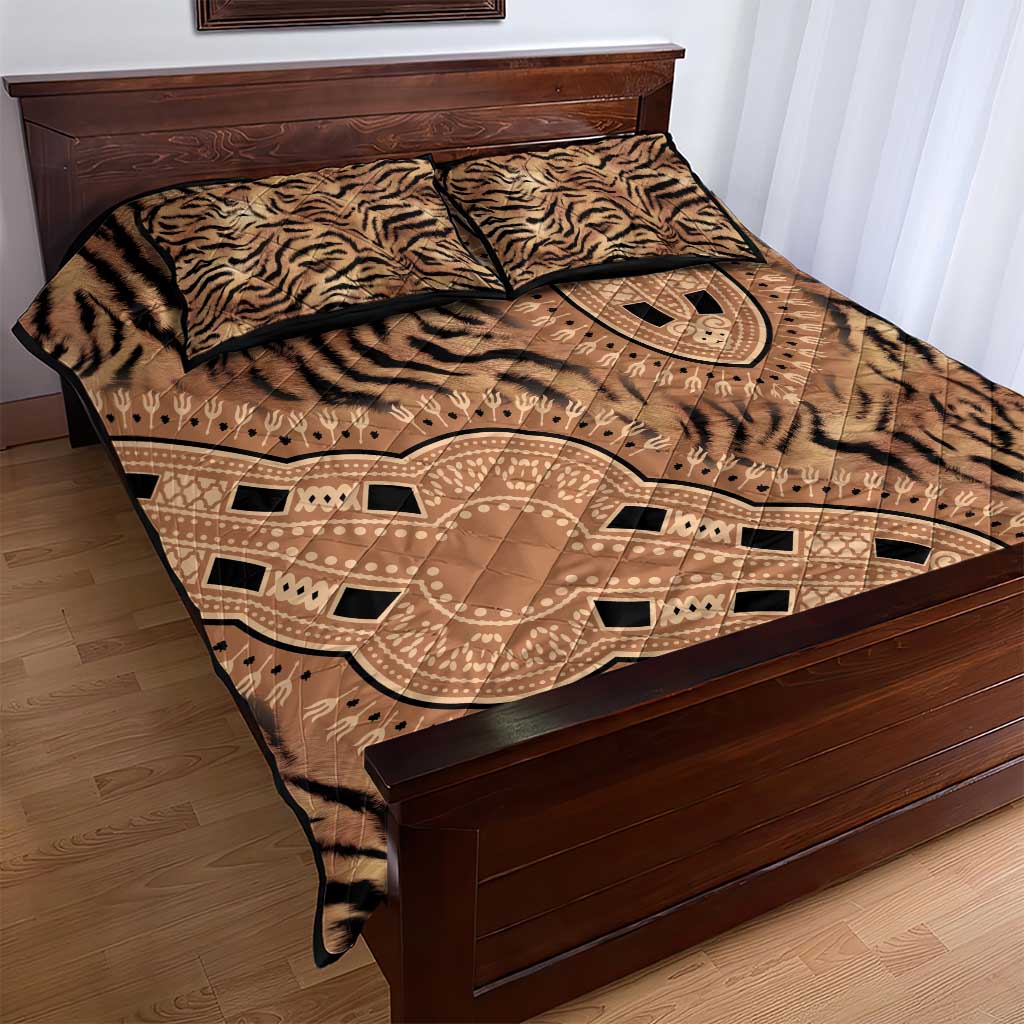 Africa Tiger Mix Dashiki Tribal Pattern Quilt Bed Set - Wonder Print Shop