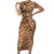 Africa Tiger Mix Dashiki Tribal Pattern Short Sleeve Bodycon Dress - Wonder Print Shop