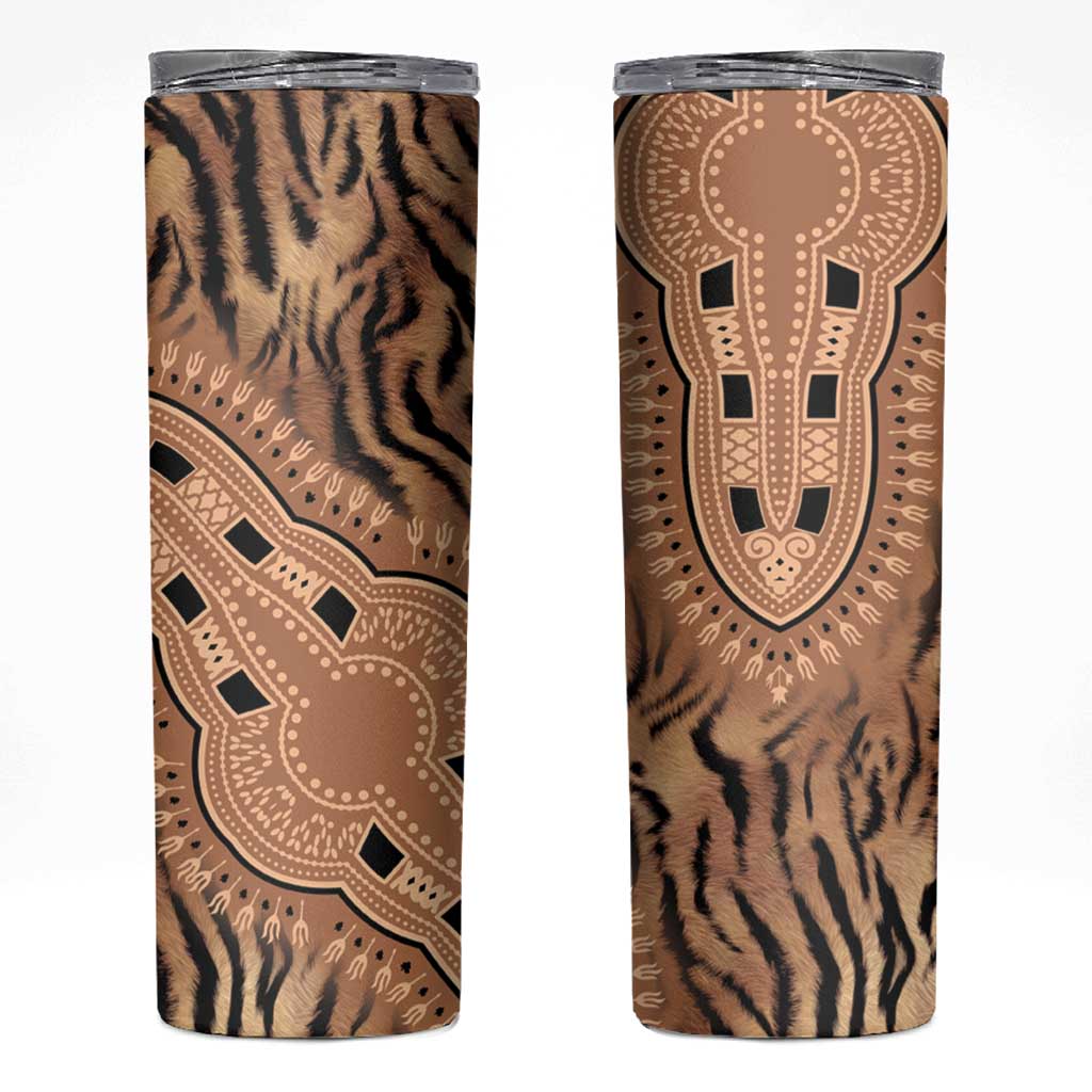 Africa Tiger Mix Dashiki Tribal Pattern Skinny Tumbler - Wonder Print Shop