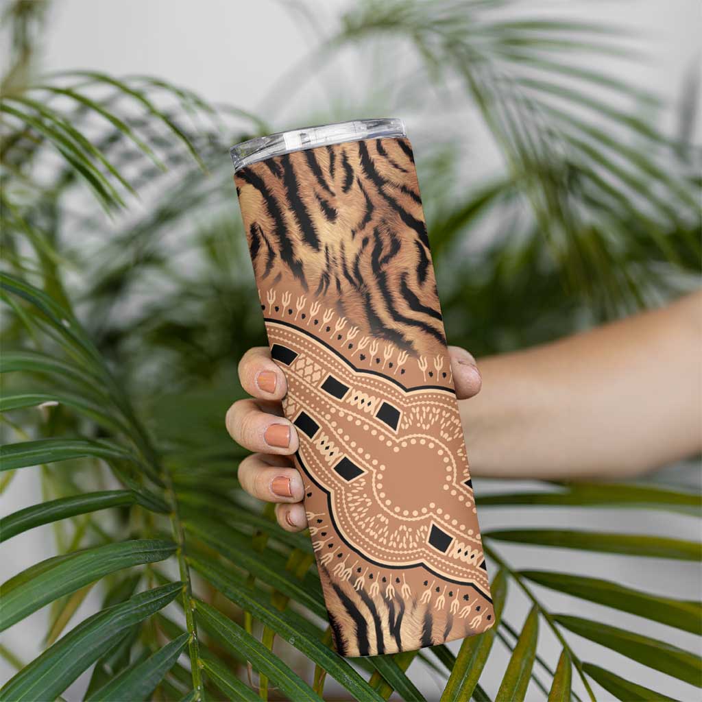 Africa Tiger Mix Dashiki Tribal Pattern Skinny Tumbler - Wonder Print Shop