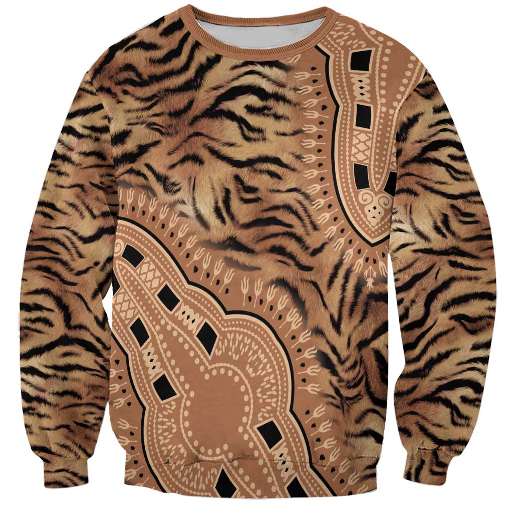 Africa Tiger Mix Dashiki Tribal Pattern Sweatshirt - Wonder Print Shop
