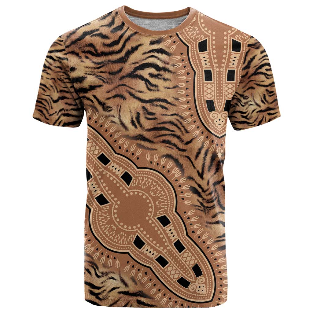 Africa Tiger Mix Dashiki Tribal Pattern T Shirt - Wonder Print Shop